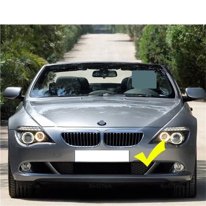 Kühlergrill Gitter Auto Look Auto-Kühlergrill, vorne, Niere, glänzend, 2 Linien, Doppellamellen, für 6er-Serie E63 E64 2004–2010, Ersatz Kühlergrill Auto Nieren von ESyem