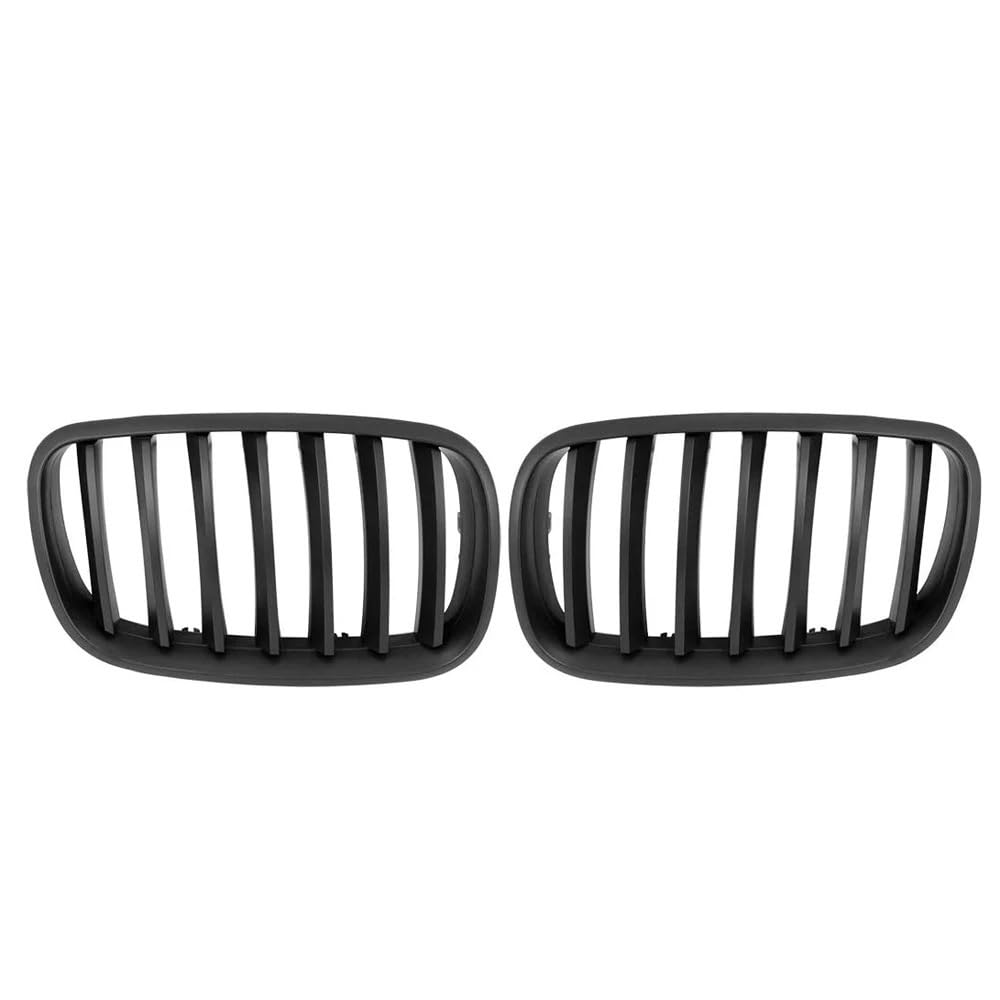 Kühlergrill Gitter Auto Mattschwarzer Frontgrill im sportlichen Stil, Ersatz-Motorhaubengrill für E70 E71 X5 X6 2007 2008 2009 2010 2011 2012 2013 2014 Kühlergrill Auto Nieren von ESyem