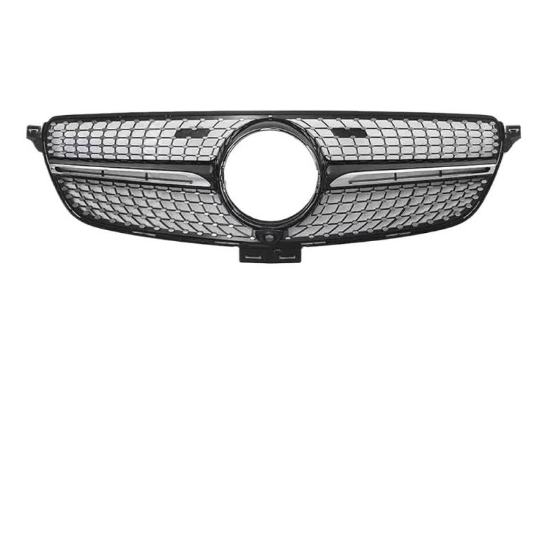 Kühlergrill Gitter Auto Modifizierter Haubengitter-Fronteinlassgrill Stoßstangengrill für GLE W166 2015–2019 300 350 400 320 500 GT GTR Diamond Style Kühlergrill Auto Nieren von ESyem