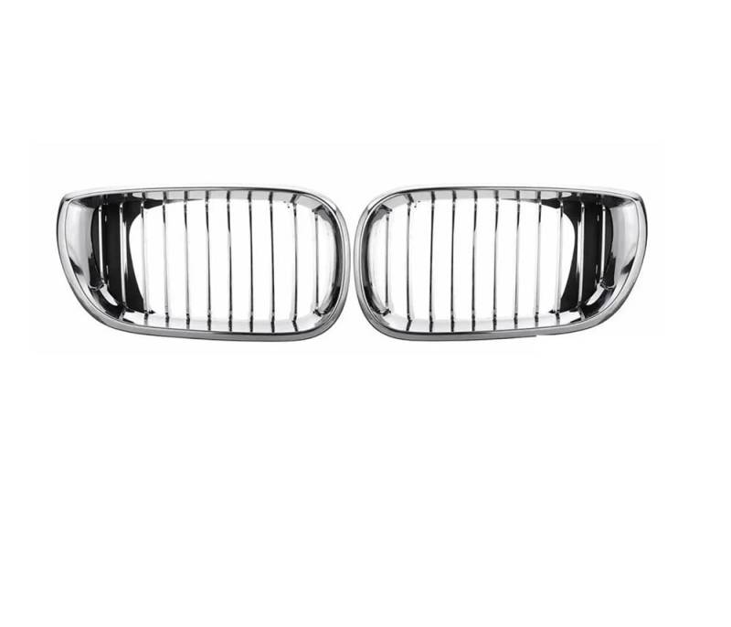 Kühlergrill Gitter Auto Paar Chrom-Front-Center-Nierenhaubengrill für E46 Limousine 4 Türen 3er-Serie 2002–2005 320i 325Xi 330Xi Nierengrill Kühlergrill Auto Nieren von ESyem