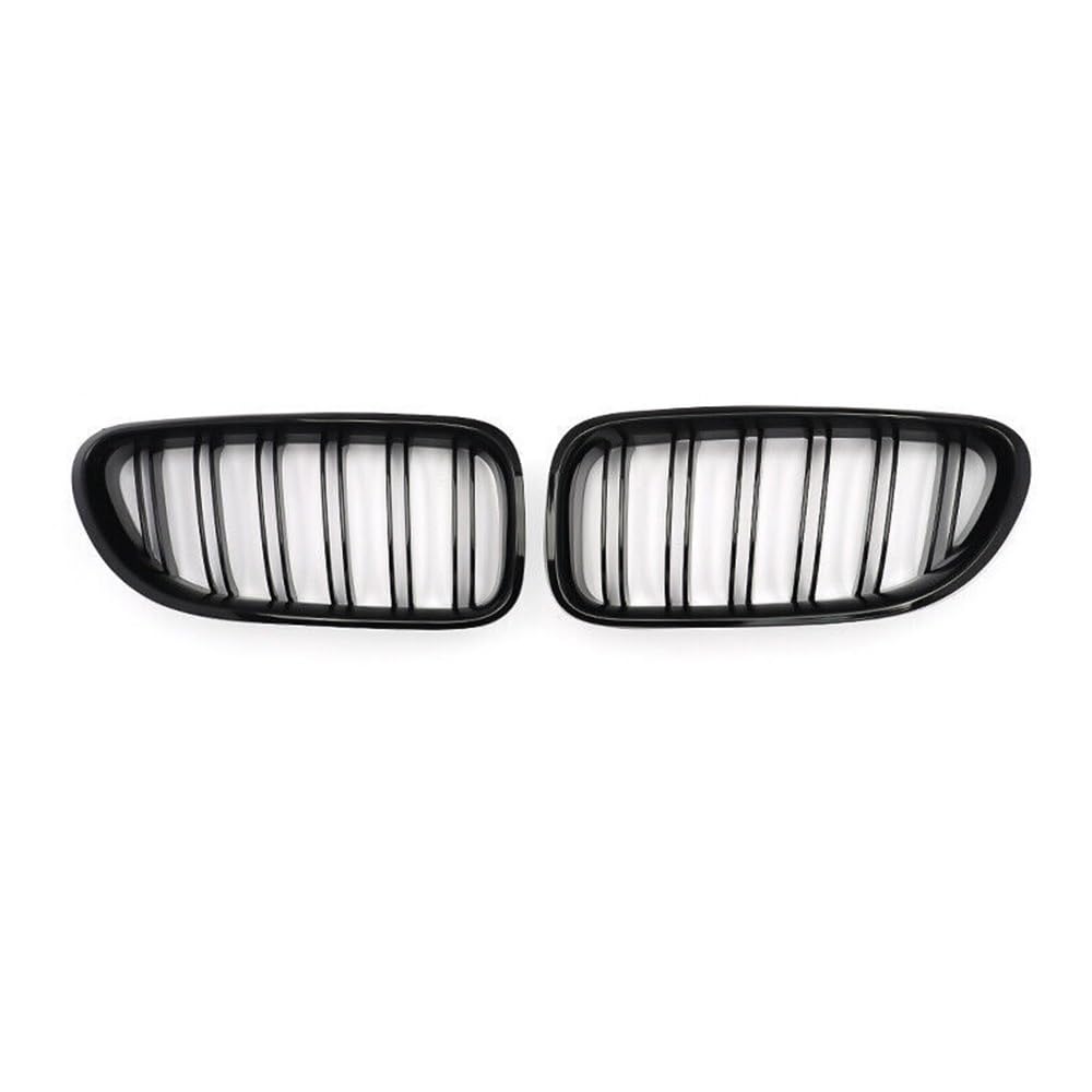 Kühlergrill Gitter Auto Paar Doppellamellen-Frontstoßstangengrill für F06 F12 F13 6er-Serie M6 2012–2018, glänzend schwarzes vorderes Nierengitter, Autozubehör Kühlergrill Auto Nieren von ESyem