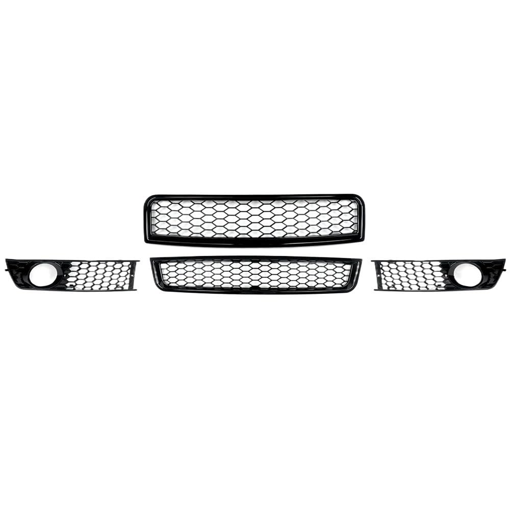 Kühlergrill Gitter Auto Schwarz Fit Für 2001-2005 Für A4 B6 Limousine Nebel Licht Kühlergrill Waben Auto Zubehör Werkzeuge Kühlergrill Auto Nieren von ESyem