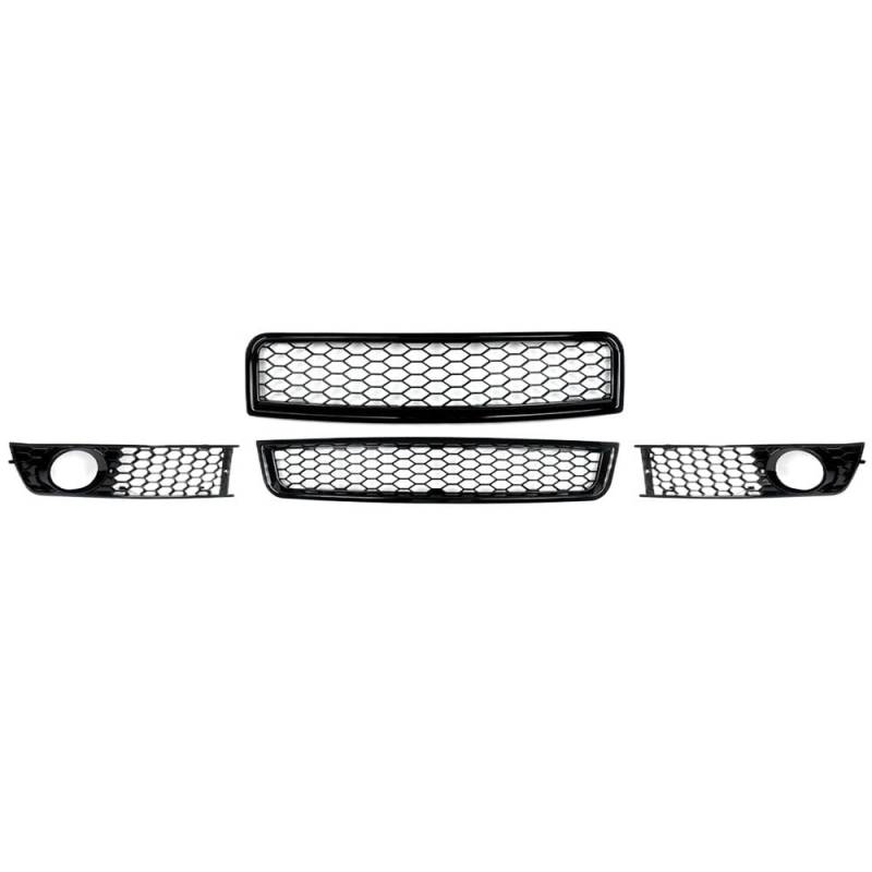 Kühlergrill Gitter Auto Schwarz Fit Für 2001-2005 Für A4 B6 Limousine Nebel Licht Kühlergrill Waben Auto Zubehör Werkzeuge Kühlergrill Auto Nieren von ESyem