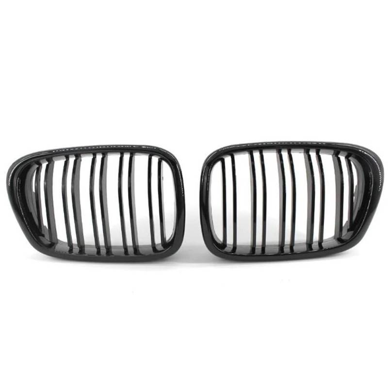 Kühlergrill Gitter Auto Vorne in der Mitte Mattschwarz breiter Nierenhaubengrill für E39 525 528 530 535 M5 1997–2003 Autozubehör Kühlergrill Auto Nieren von ESyem