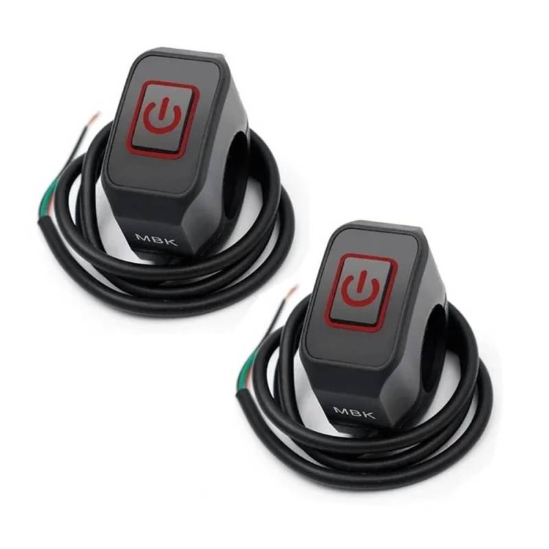 Motorrad Lenkerschalter 1/2 Stücke Motorrad Lenker Schalter AUF Off Scheinwerfer Horn Control Änderung Schalter 22mm Taste Zubehör 12V von ESyem