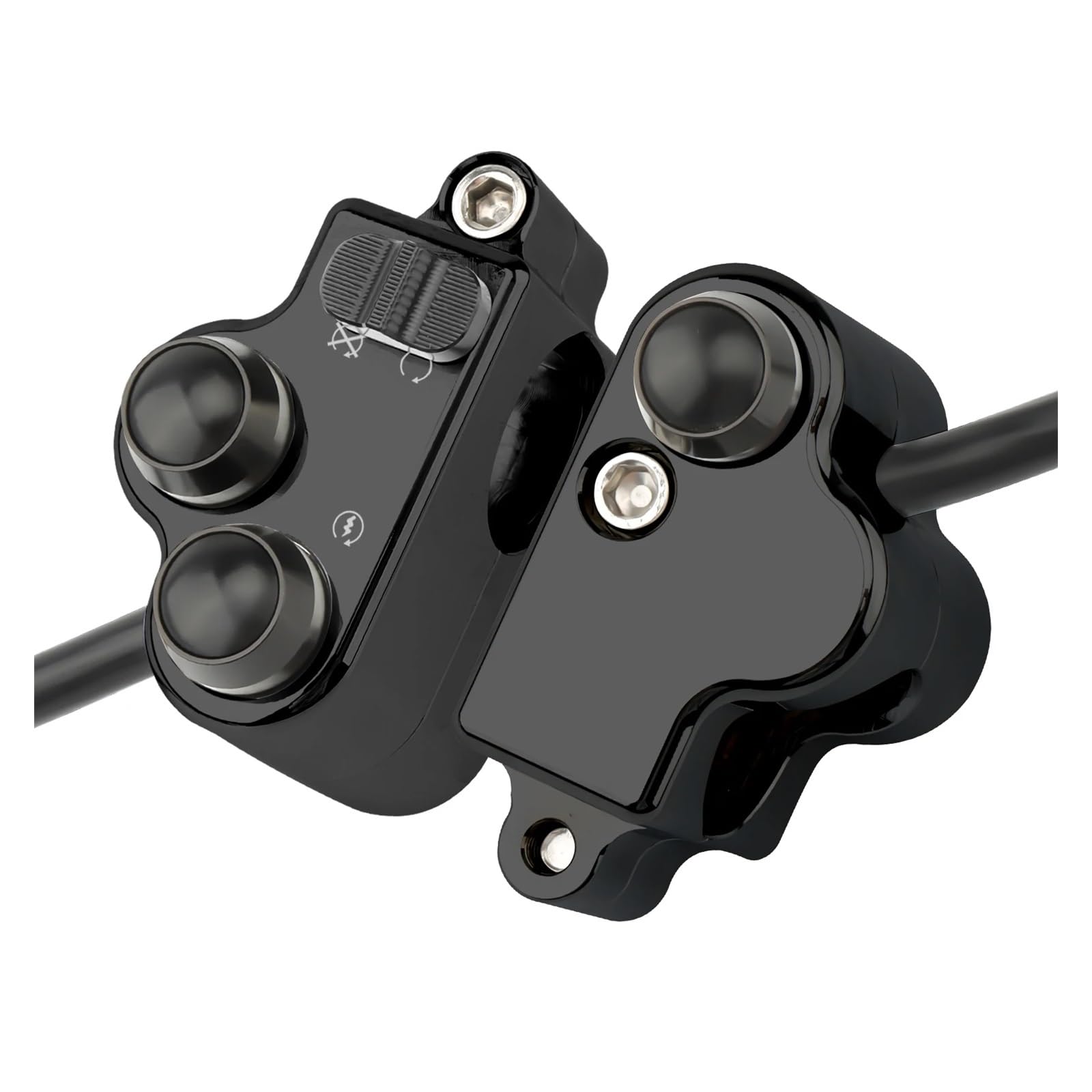 Motorrad Lenkerschalter 1'' 25mm Motorrad-Lenker-Steuerschalter Blinker Hupe Start-Kill-Schalter-Taste Universelle Modifizierte Teile Ohne Kabelbaum Motorrad Lenkerschalter 1'' 25mm Motorrad-Lenker-Steuerschalter Blinker Hupe Start-Kill-Schalter-Taste Universelle Modifizierte Teile Ohne Kabelbaum von ESyem