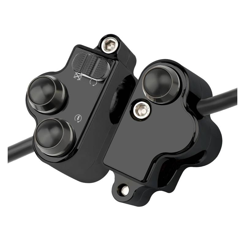 Motorrad Lenkerschalter 1'' 25mm Motorrad-Lenker-Steuerschalter Blinker Hupe Start-Kill-Schalter-Taste Universelle Modifizierte Teile Ohne Kabelbaum von ESyem