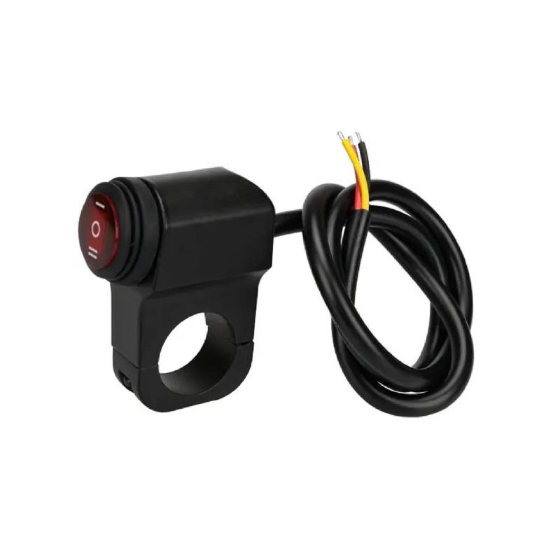 Motorrad Lenkerschalter 1 PCs Motorrad Lenker Schalter 7/8 "22mm AUF-AUS-AUF Taste 12V Für Motorrad Scheinwerfer Bremse Nebel Lichter Zubehör von ESyem
