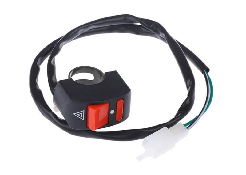 Motorrad Lenkerschalter 1PC Motorrad Schalter Gefahr Licht Schalter Taste Fahrzeug Doppel Flash Warnung Notfall Lampe Signal Flasher von ESyem