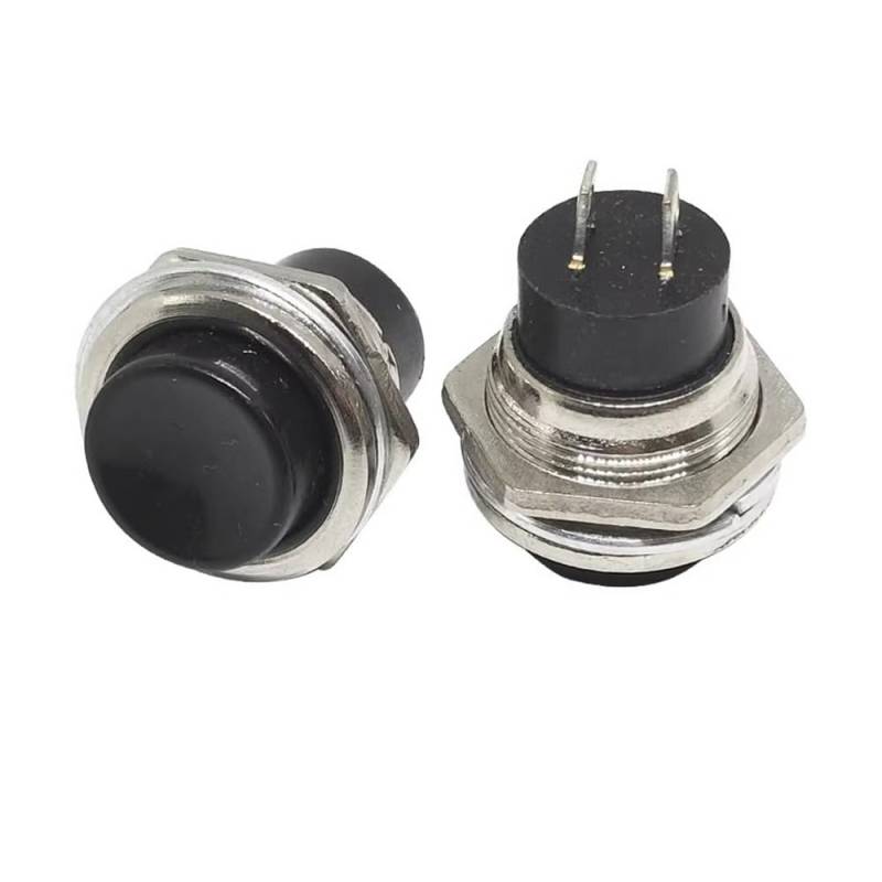 Motorrad Lenkerschalter 5/20 STÜCKE 16 MM Netzschalter Runder Roter Schalter DS-212 Kleiner Selbstzurücksetzender Momentandruckknopf Start Compound-Taste Netzschalter von ESyem