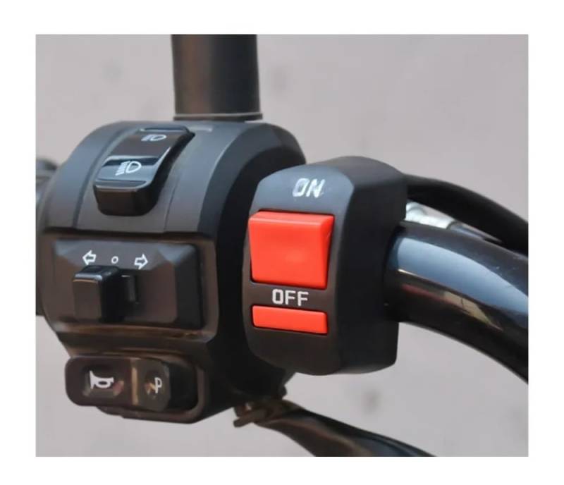Motorrad Lenkerschalter DC12V-80V Motorrad-Lenker Flammendurchschlag-Schalter EIN AUS-Taste Universal Für Moto Motor ATV Bike 10A Motorradzubehör von ESyem