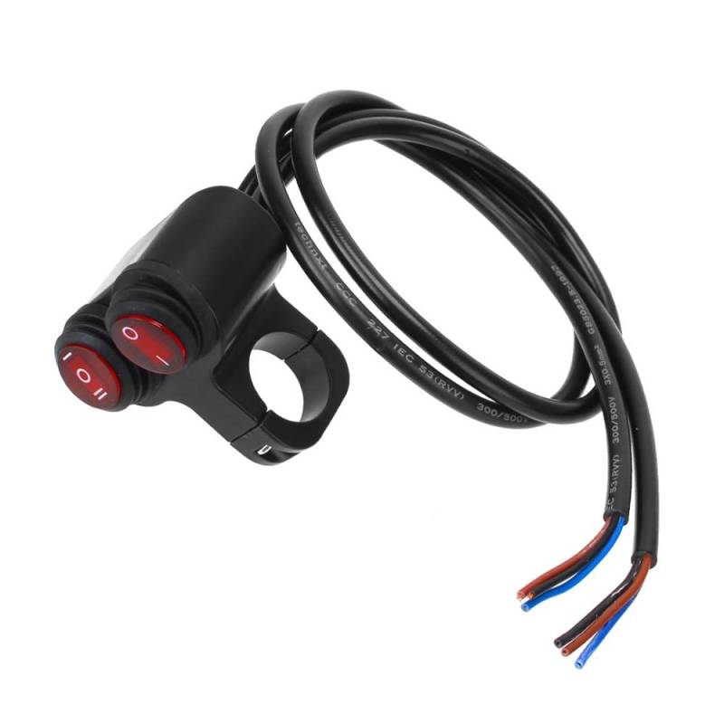 Motorrad Lenkerschalter Lichtschalterknopf 12V Motorrad Lenker EIN/Aus Schalter Scheinwerfer Nebelscheinwerfer von ESyem