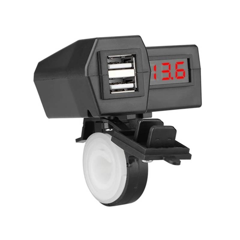 Motorrad Lenkerschalter Motorrad-Ladegeräte Mit Zwei Anschlüssen Und Voltmeter-Abdeckung EIN/AUS-Schalter 12–24 V von ESyem