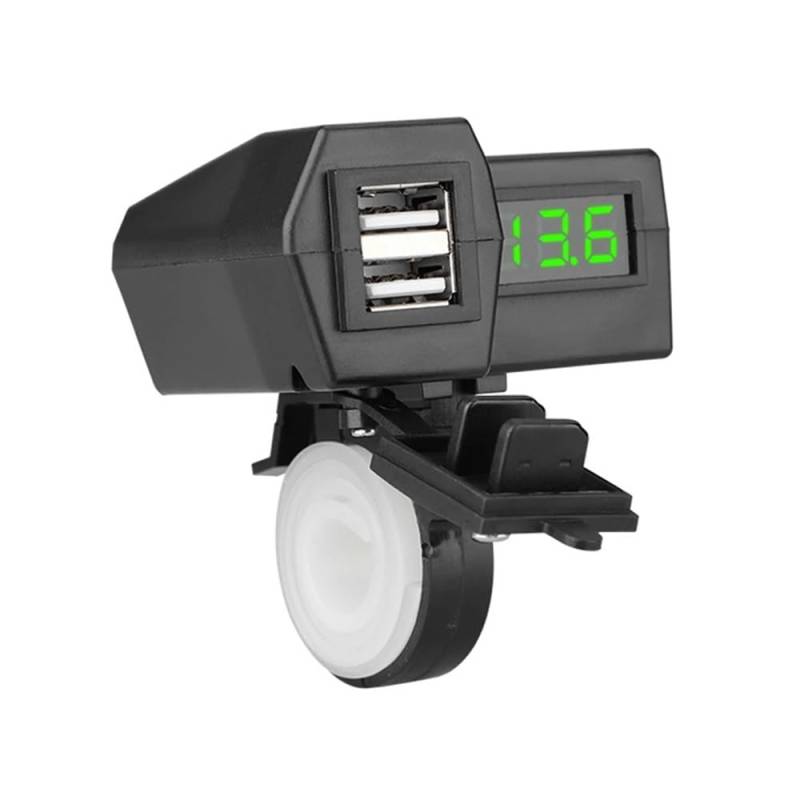 Motorrad Lenkerschalter Motorrad-Ladegeräte Mit Zwei Anschlüssen Und Voltmeter-Abdeckung EIN/AUS-Schalter 12–24 V von ESyem