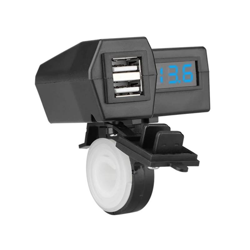 Motorrad Lenkerschalter Motorrad-Ladegeräte Mit Zwei Anschlüssen Und Voltmeter-Abdeckung EIN/AUS-Schalter 12–24 V von ESyem