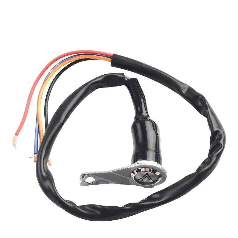 Motorrad Lenkerschalter Selbstsichernder Metall-Druckknopfschalter Für Motorräder Mit Rotem LED-Lichtring Und Lenkerhalterung, 50 cm, Motorradzubehör von ESyem
