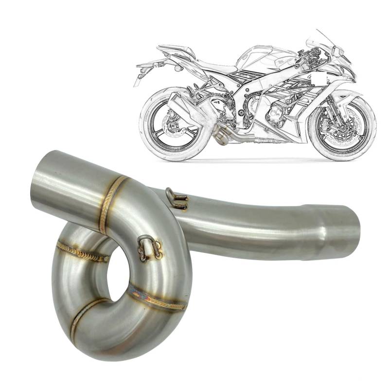 Motorrad Schalldämpfer Auspuff Rohr Auspuffrohr Motorrad-Auspuffrohr Mittelteil Für ZX6R 2009–2019 Auspuffrohr Endschalldämpfer von ESyem