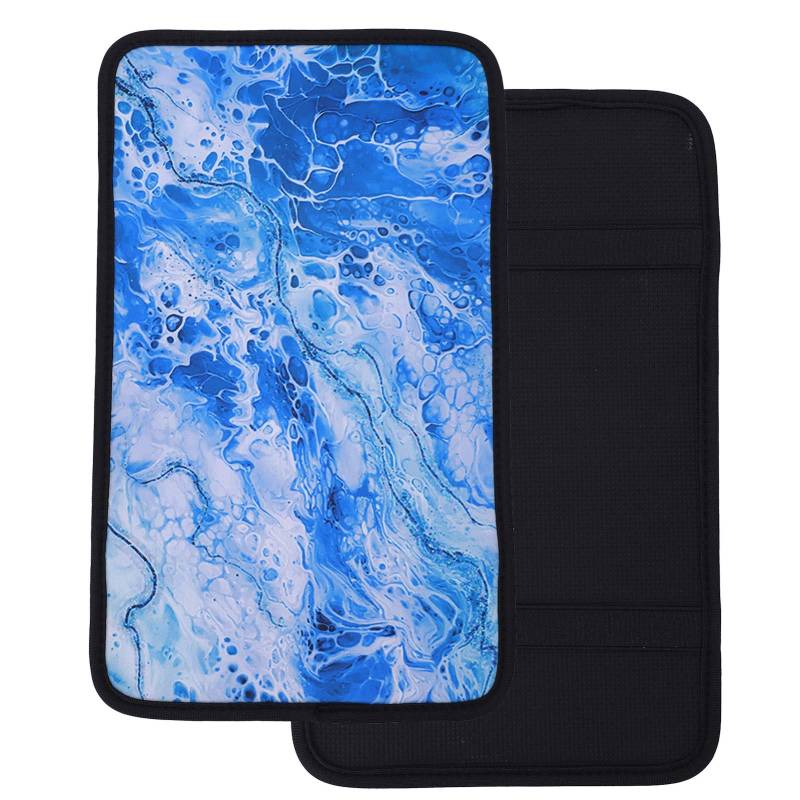 ETAINGYEUN Auto Armlehnenbox Kissen Abdeckungshandmatte Universal Matte für das Fahren im Freien, 2 Set von 2 (Meerwasser) von ETAINGYEUN