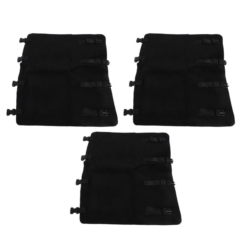 ETAINGYEUN Wohnmobil -Schritt deckt 3pcs Schwarze Stiefteppich -Teppiche für gekrümmte Fußleiter Sicherheitskomfort Elektrische Radius -Treppe ab von ETAINGYEUN