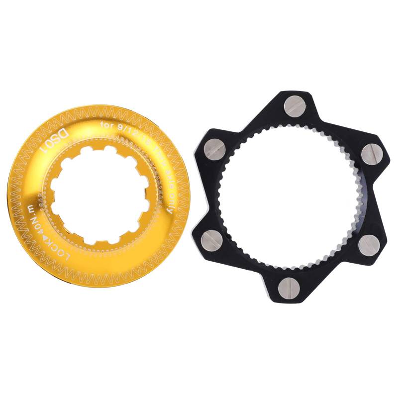 Fahrradmitte -Lock -Adapter -Scheibebremsumwandlung Gute Aluminiumlegierung CNC Anodizing 1 Set (Schwarz und Gold) von ETAINGYEUN