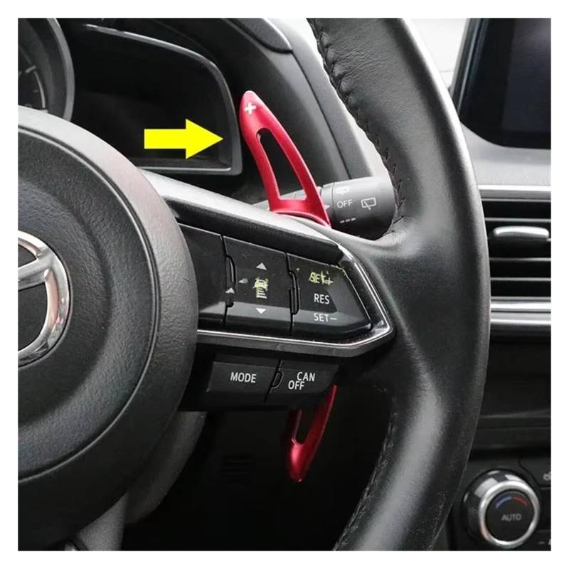 Schaltwippen Für 2014-2018 Für Mazda 3 6 Aluminiumlegierung Auto Lenkrad Schaltwippen Gangschaltung Verlängerung Zubehör 2St(Red) von ETIGBG