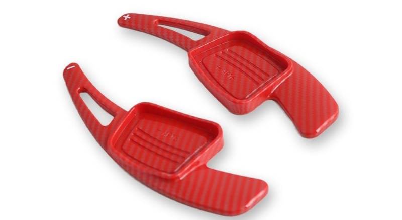 Schaltwippen Für A3 Für A4L Für A5 Für A8 Für S3 Für S5 Für SQ5 Für Q7 Für R8 Für TT Für TTS Auto Lenkrad Hinten Shift Paddel Auto Halbautomatische Kupplung(Fibra Red) von ETIGBG