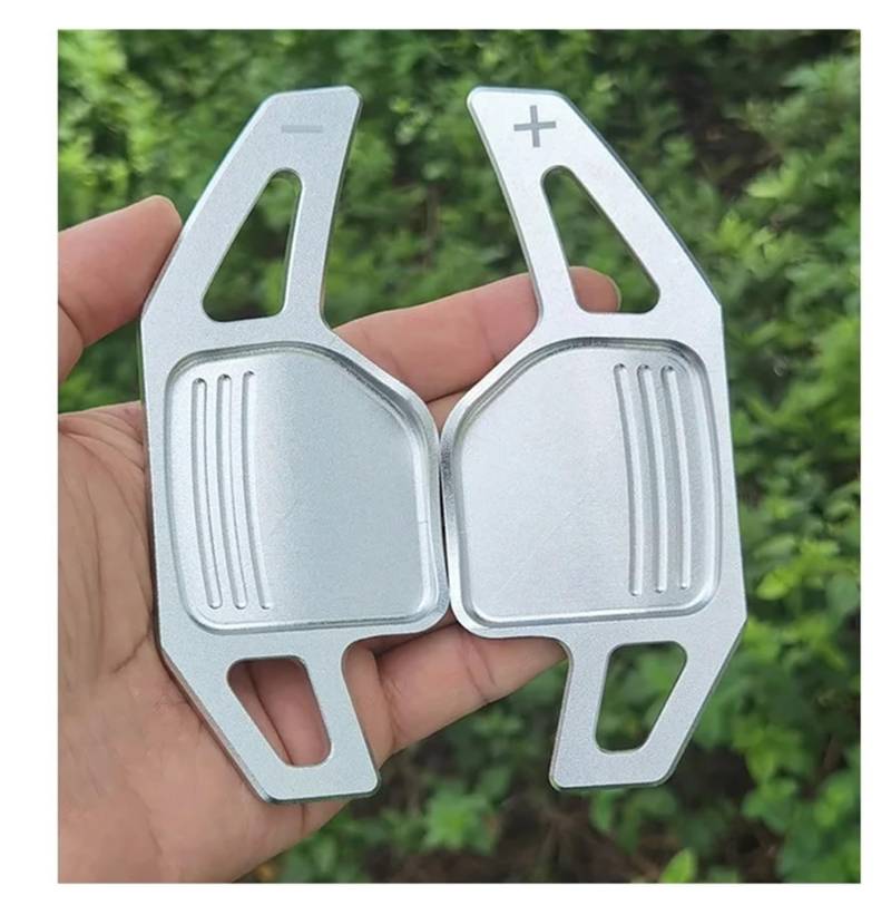 Schaltwippen Für A4 B8 Für A3 8P S3 Für A5 Für A6 S6 C6 Q5 Für A8 R8 TTS MK2 8J Für Avant Für Auto Styling 2Pcs Lenkrad Paddel Verlängerung Schalthebel(Fit Type A Silvery) von ETIGBG