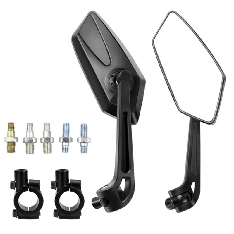 ETOPARS 1 Paar 10mm 8mm Motorrad Rückspiegel Universal Motorrad Lenkerendenspiegel Motorrad Spiegel Lenkerspiegel Seitenspiegel 360 Grad Einstellbar von ETOPARS
