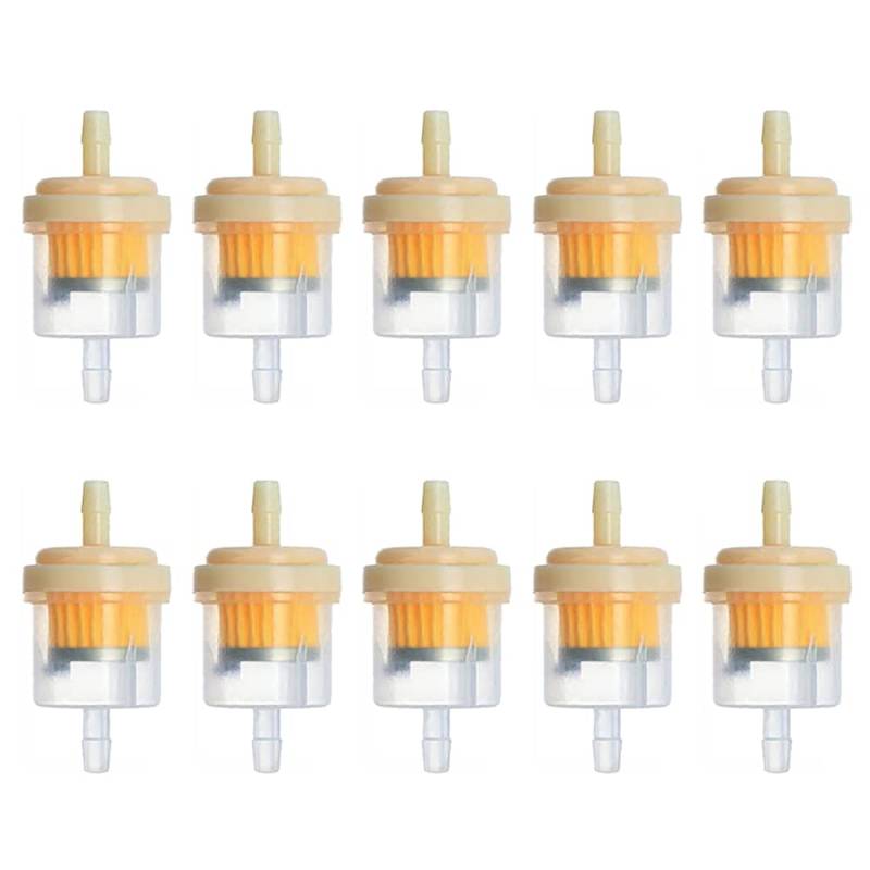 ETOPARS 10 Stück Benzinfilter Kraftstofffilter Universelle Motorrad Kraftstofffilter Gas Inline Schlauch Kraftstoffschlauchfilter Motorroller Roller Rasenmäher von ETOPARS