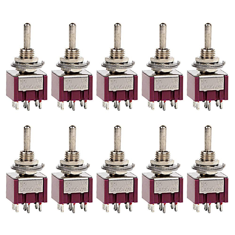 ETOPARS 10 Stück Mini Miniatur Kippschalter EIN-EIN 6A 125V / 3A 250V 6 Kontakte DPDT 2 Position Auto Armaturenbrett Wippschalter Lötanschluss ETOPARS 10 Stück Mini Miniatur Kippschalter EIN-EIN 6A 125V / 3A 250V 6 Kontakte DPDT 2 Position Auto Armaturenbrett Wippschalter Lötanschluss von ETOPARS