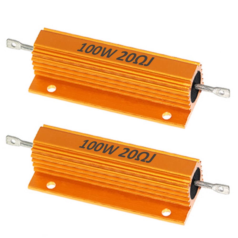 ETOPARS 2 Stk 100W 20 Ohm 5% Aluminium Gehäuse Drahtwiderstand Lastwiderstände Gewindebohrer Widerstand Chassis Montage Wirewound Goldene Gehäusewiderstand ETOPARS 2 Stk 100W 20 Ohm 5% Aluminium Gehäuse Drahtwiderstand Lastwiderstände Gewindebohrer Widerstand Chassis Montage Wirewound Goldene Gehäusewiderstand von ETOPARS