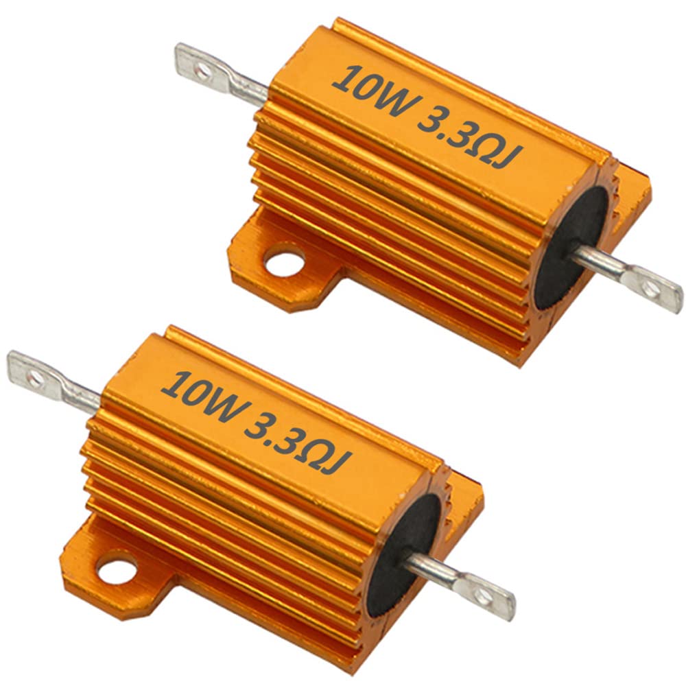 ETOPARS 2 Stk 10W 3.3 Ohm 5% Aluminium Gehäuse Drahtwiderstand Lastwiderstände Gewindebohrer Widerstand Chassis Montage Wirewound Goldene Gehäusewiderstand ETOPARS 2 Stk 10W 3.3 Ohm 5% Aluminium Gehäuse Drahtwiderstand Lastwiderstände Gewindebohrer Widerstand Chassis Montage Wirewound Goldene Gehäusewiderstand von ETOPARS