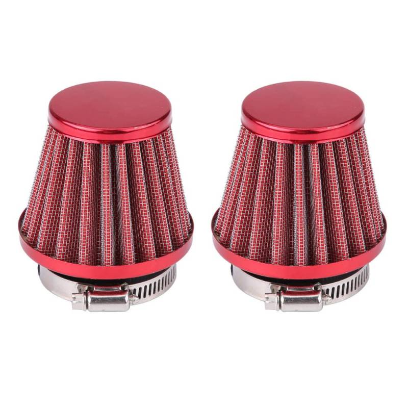 ETOPARS 2 X Rot Motorrad Luftfilter Universeller Motorrad Lufteinlassfilter Kit 52mm 53mm 54mm Auto Ansaugluftfilter Luftfilterinduktion Vergaser Offroad von ETOPARS