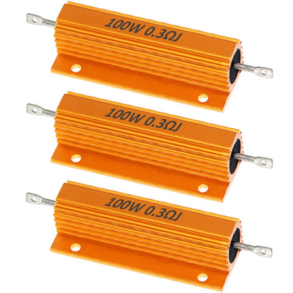 ETOPARS 3 Stk 100W 0.3 Ohm 5% Aluminium Gehäuse Drahtwiderstand Lastwiderstände Gewindebohrer Widerstand Chassis Montage Wirewound Goldene Gehäusewiderstand ETOPARS 3 Stk 100W 0.3 Ohm 5% Aluminium Gehäuse Drahtwiderstand Lastwiderstände Gewindebohrer Widerstand Chassis Montage Wirewound Goldene Gehäusewiderstand von ETOPARS