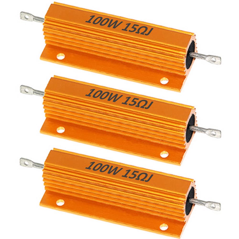 ETOPARS 3 Stk 100W 15 Ohm 5% Aluminium Gehäuse Drahtwiderstand Lastwiderstände Gewindebohrer Widerstand Chassis Montage Wirewound Goldene Gehäusewiderstand ETOPARS 3 Stk 100W 15 Ohm 5% Aluminium Gehäuse Drahtwiderstand Lastwiderstände Gewindebohrer Widerstand Chassis Montage Wirewound Goldene Gehäusewiderstand von ETOPARS