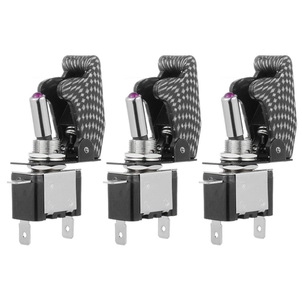 ETOPARS 3 Stück Auto Kippschalter 12V 20A Wippschalter Lila Licht Kfz Schalter EIN/AUS Wasserdicht Kippschalter SPST 3Pin Zündschloss Startschalter Kohlefaser Abdeckung ETOPARS 3 Stück Auto Kippschalter 12V 20A Wippschalter Lila Licht Kfz Schalter EIN/AUS Wasserdicht Kippschalter SPST 3Pin Zündschloss Startschalter Kohlefaser Abdeckung von ETOPARS
