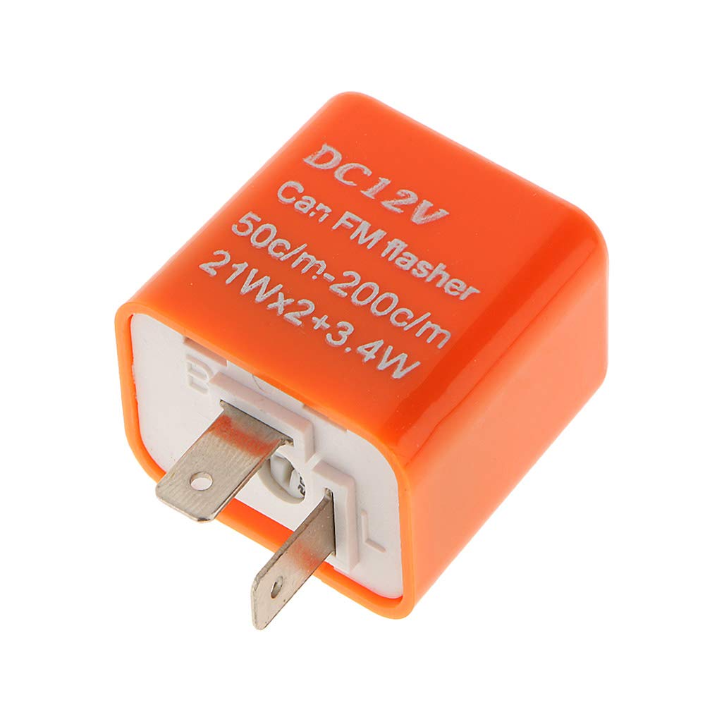 ETOPARS Blinkrelais Orange 12V 2Pin Einstellbar Blinker Relais für Blinker Elektronische Blinkgergeber Blinkfrequenzkontroll Motorrad von ETOPARS