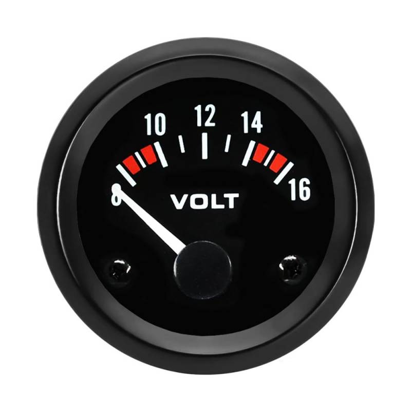 ETOPARS Kfz Auto Spannungsanzeige 2" 52mm Auto Spannungsmesser Messgerät Motor Voltmeter Zeiger Anzeige Spannungs Fahrzeug Weiß Lichtanzeige Instrument von ETOPARS