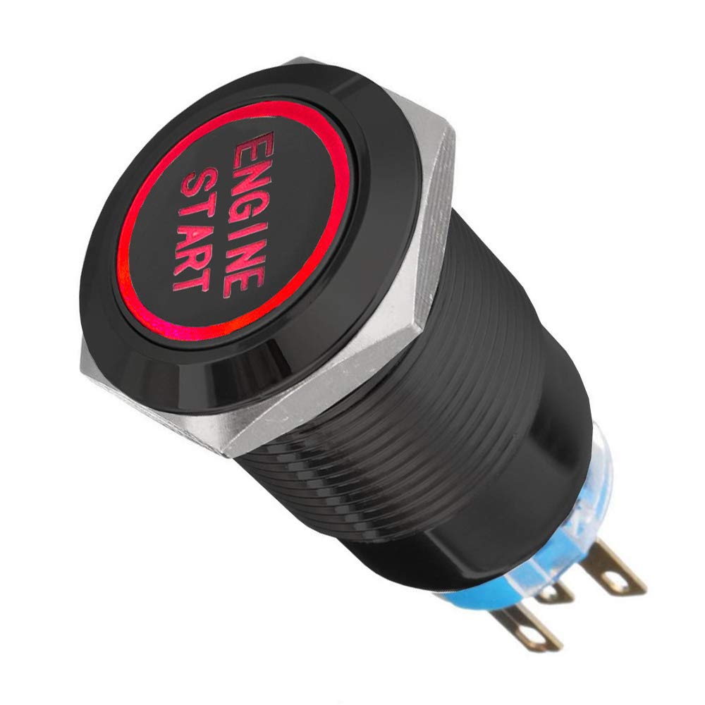 ETOPARS Schwarz Fall 19mm KFZ Kippschalter Wippschalter Druckschalter Schalter Drucktaster 12V Rot Licht Metall Engine Start Momentan ETOPARS Schwarz Fall 19mm KFZ Kippschalter Wippschalter Druckschalter Schalter Drucktaster 12V Rot Licht Metall Engine Start Momentan von ETOPARS