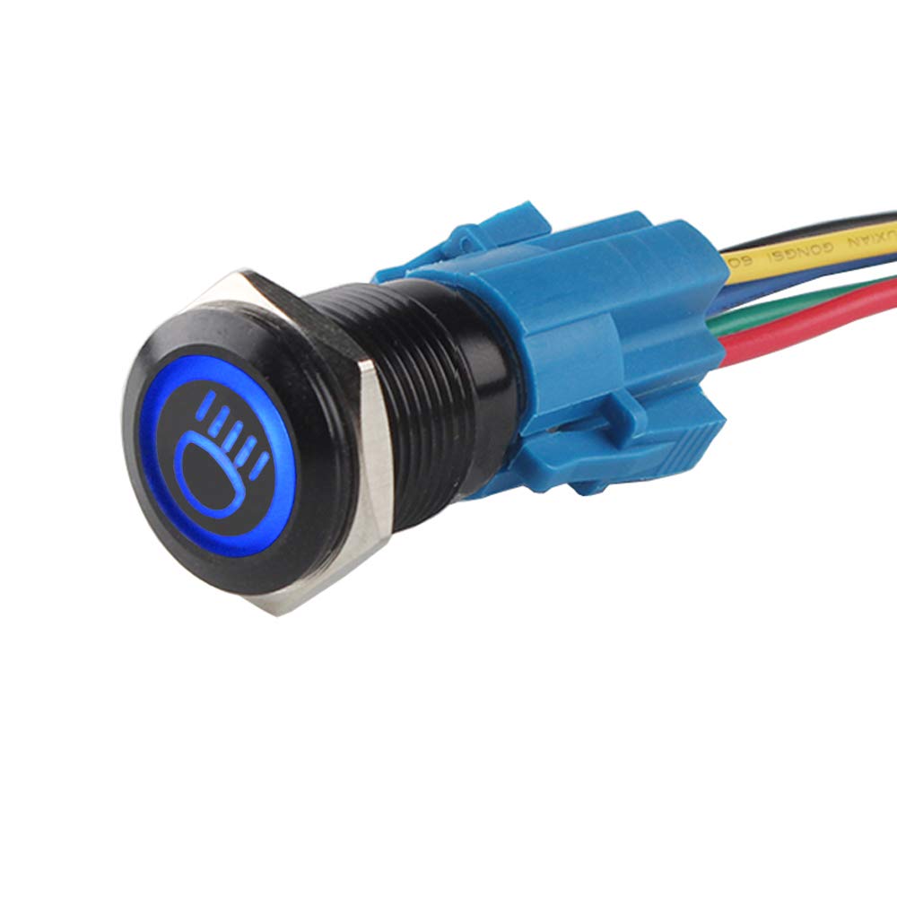 ETOPARS Schwarze Schale 19mm KFZ Kippschalter Wippschalter Druckschalter Schalter Drucktaster 12V Blau Licht Metall Fernlicht Steckdose Stecker ETOPARS Schwarze Schale 19mm KFZ Kippschalter Wippschalter Druckschalter Schalter Drucktaster 12V Blau Licht Metall Fernlicht Steckdose Stecker von ETOPARS