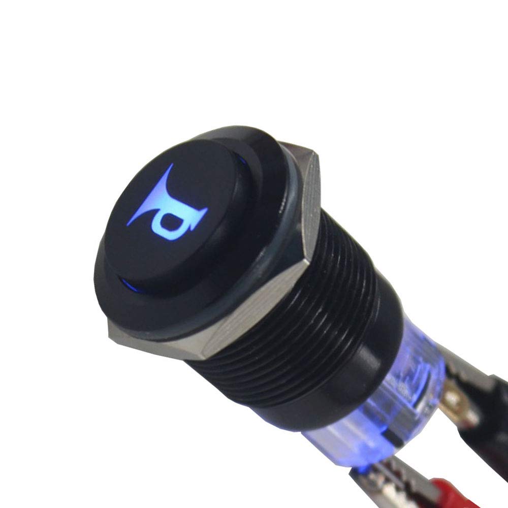 ETOPARS Schwarzer Fall 19mm 12V 5A Kfz Blau Licht Hupe Lautsprecher Druckknopf Kippschalter Momentschalter Wippschalter Selbst 5Pin ETOPARS Schwarzer Fall 19mm 12V 5A Kfz Blau Licht Hupe Lautsprecher Druckknopf Kippschalter Momentschalter Wippschalter Selbst 5Pin von ETOPARS
