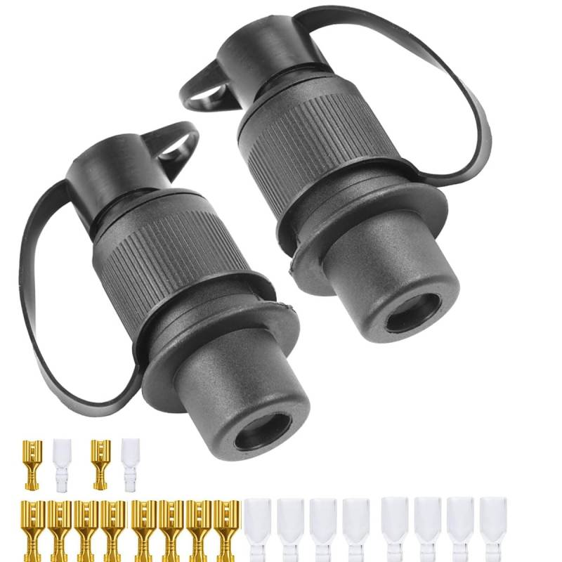 ETUKER 2X 12V 25A Wasserdicht Anhänger Stecker 3-polig für Traktor, LKW & RV von ETUKER