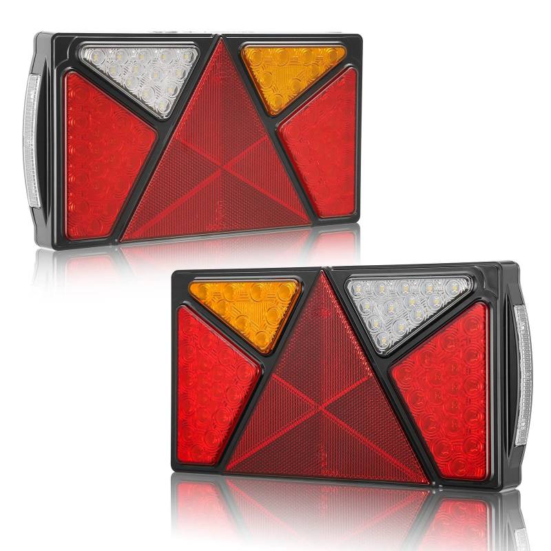 ETUKER 2stk Anhänger Rücklicht Komplettsets, LED Lkw Beleuchtung 12/24V Rückleuchten Heckanhänger Licht Mit Reflektor Wasserdicht E-Mark Zertifikat Universal von ETUKER
