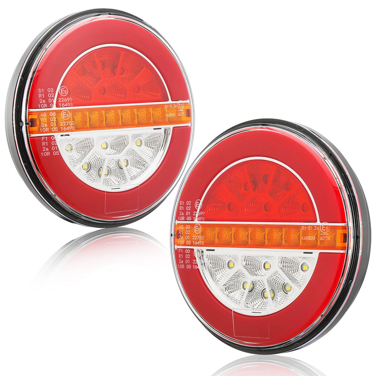 ETUKER 2x Anhänger Rückleuchten Led 4Funktion 12/24V LED Weiß Rückfahrscheinwerfer Wasserdicht ECE R10 EMC Anhänger Rücklicht Rund für PKW Traktor Landwirtschaftliches KFZ Caravan ETUKER 2x Anhänger Rückleuchten Led 4Funktion 12/24V LED Weiß Rückfahrscheinwerfer Wasserdicht ECE R10 EMC Anhänger Rücklicht Rund für PKW Traktor Landwirtschaftliches KFZ Caravan von ETUKER