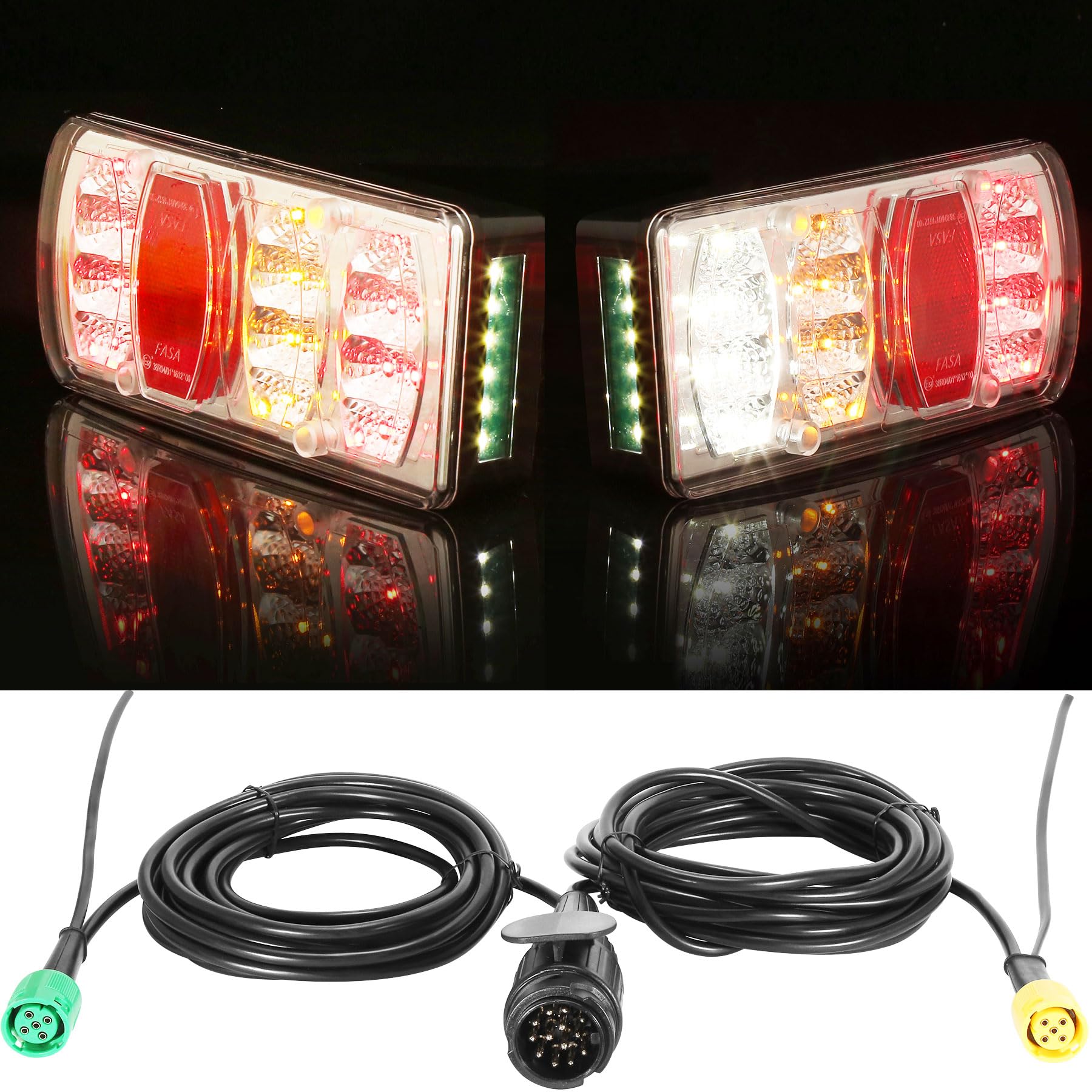 ETUKER LED Anhänger Rückleuchten Set inkl. 5.5M Kabelsatz 13 polig 12v 7Funktion Anhänger Rücklicht Rückleuchtensatz Anhänger 13 Polig E PrüfzeichenWasserdich ETUKER LED Anhänger Rückleuchten Set inkl. 5.5M Kabelsatz 13 polig 12v 7Funktion Anhänger Rücklicht Rückleuchtensatz Anhänger 13 Polig E PrüfzeichenWasserdich von ETUKER