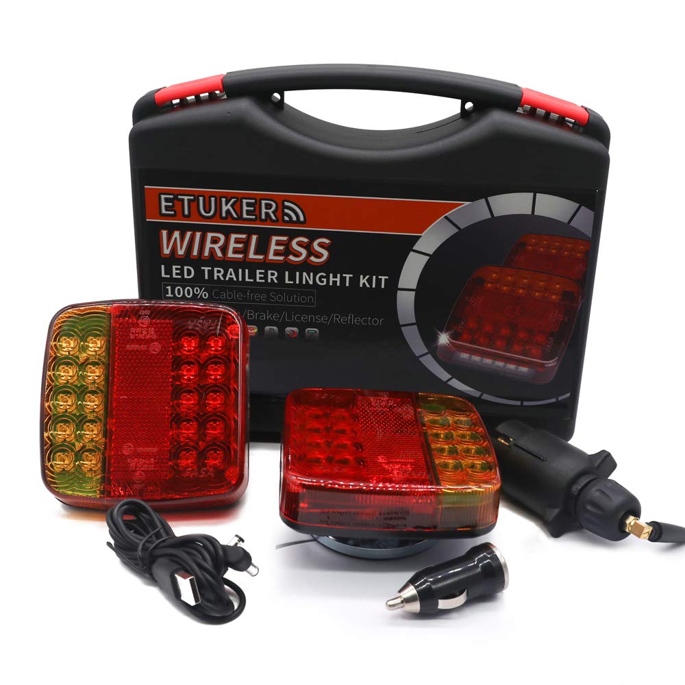 ETUKER LED Magnetische Drahtlose Anhänger Rücklicht mit Reflektor, 12V Wasserdichtes drahtloses Anhänger Rücklicht Bremslichtkontrollleuchte, mit Kennzeichenbeleuchtung ETUKER LED Magnetische Drahtlose Anhänger Rücklicht mit Reflektor, 12V Wasserdichtes drahtloses Anhänger Rücklicht Bremslichtkontrollleuchte, mit Kennzeichenbeleuchtung von ETUKER