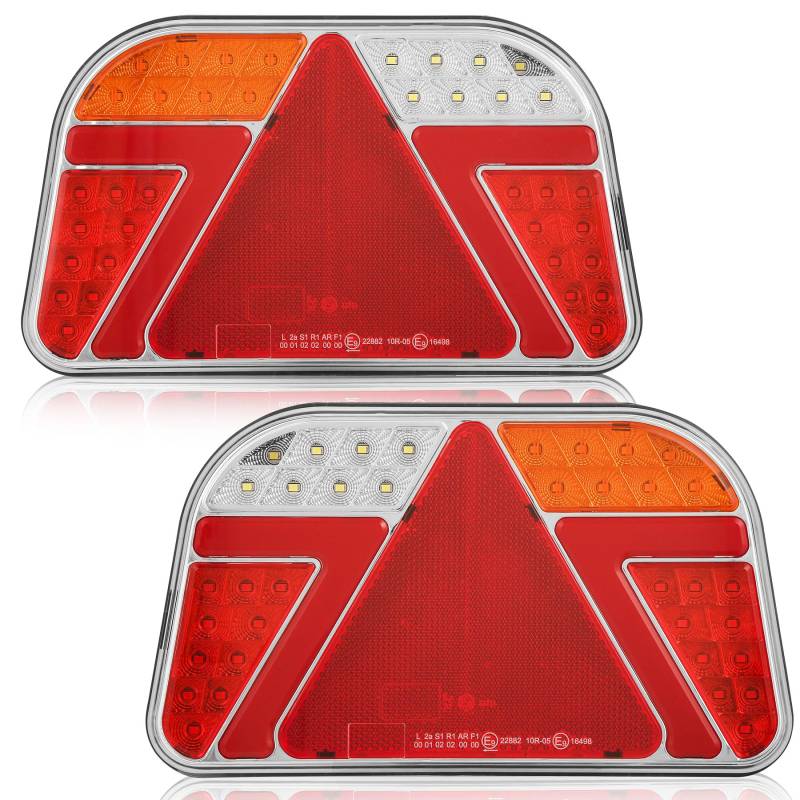 ETUKER LED Rückleuchten Anhänger 12v24V 2PCS 7Funktion Rücklicht Anhänger mit Nebelschlussleuchte Rückfahrscheinwerfer Anhänger Rücklichter von ETUKER