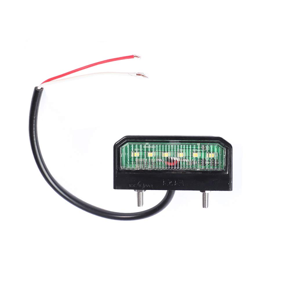 ETUKER Weiße Helle LED Kennzeichenbeleuchtung 6 LED Chips, 12V-24V Universal Wasserdichte Energiesparende LED Kennzeichenleuchte, Für LKW/Anhänger/RV/Cars/Motorrad/Kennzeichenbeleuchtung(6 LED-Chips) von ETUKER