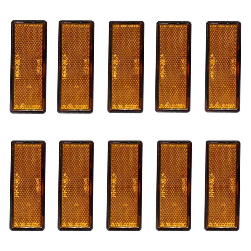 ETbotu 10 Stück / Set orange selbstklebend / Rechteckige Reflektoren für Anhänger von ETbotu