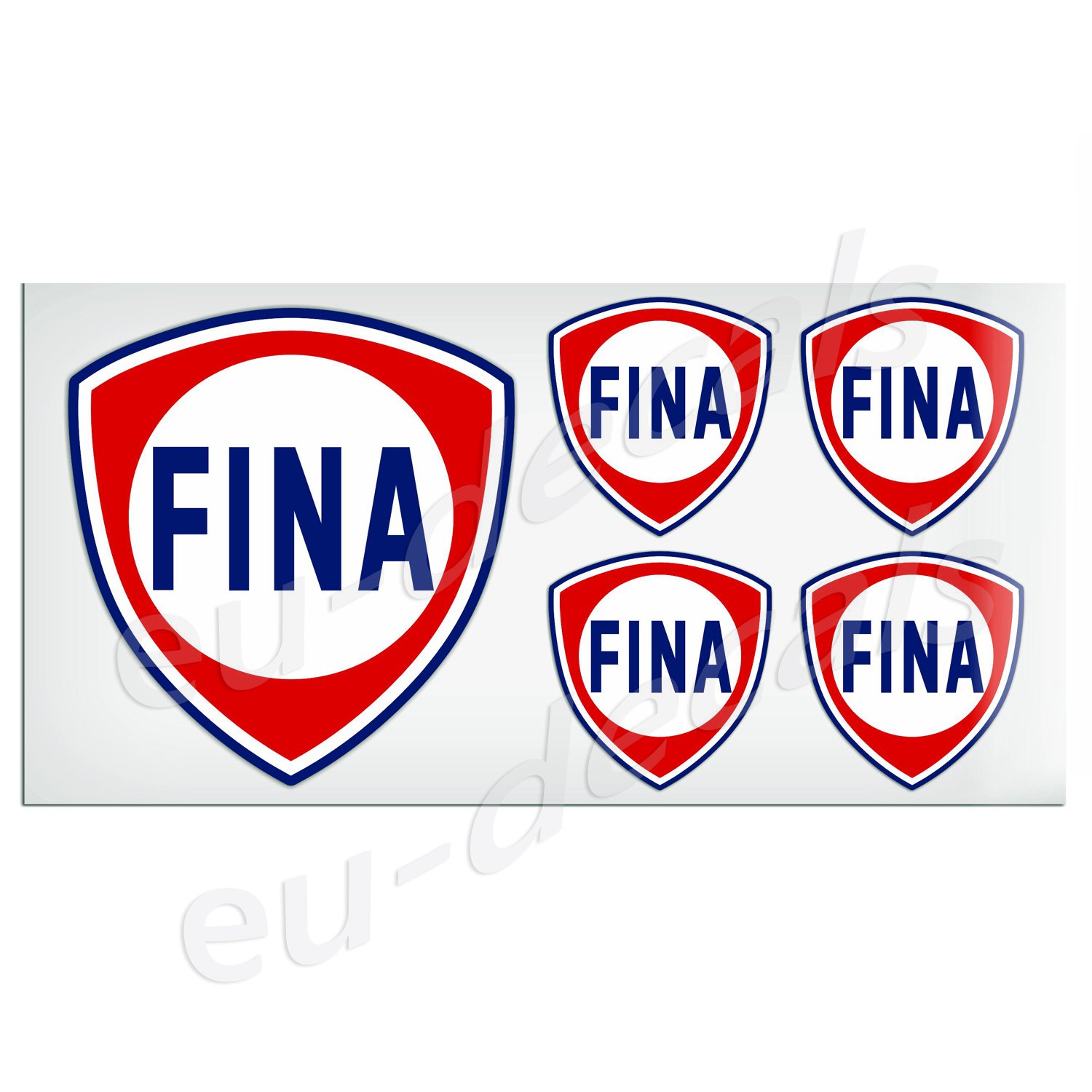 1 x 100 mm und 4 x 50 mm Vintage FINA Gas laminierter Aufkleber Aufkleber Klassischer Retro für Helm Auto Motorrad Roller MioVespa Kollektion 1 x 100 mm und 4 x 50 mm Vintage FINA Gas laminierter Aufkleber Aufkleber Klassischer Retro für Helm Auto Motorrad Roller MioVespa Kollektion von EU-Decals - MioVespa Collection